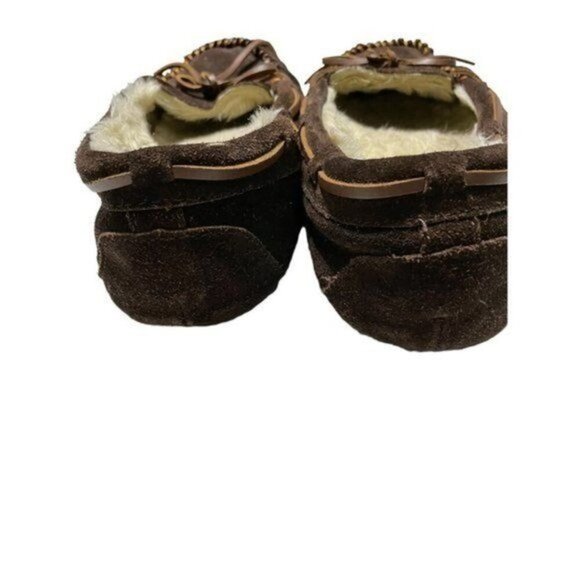 Tamarac Women's Brown Suede Moccasin Slippers with Fur Lining 8 - Picture 5 of 8